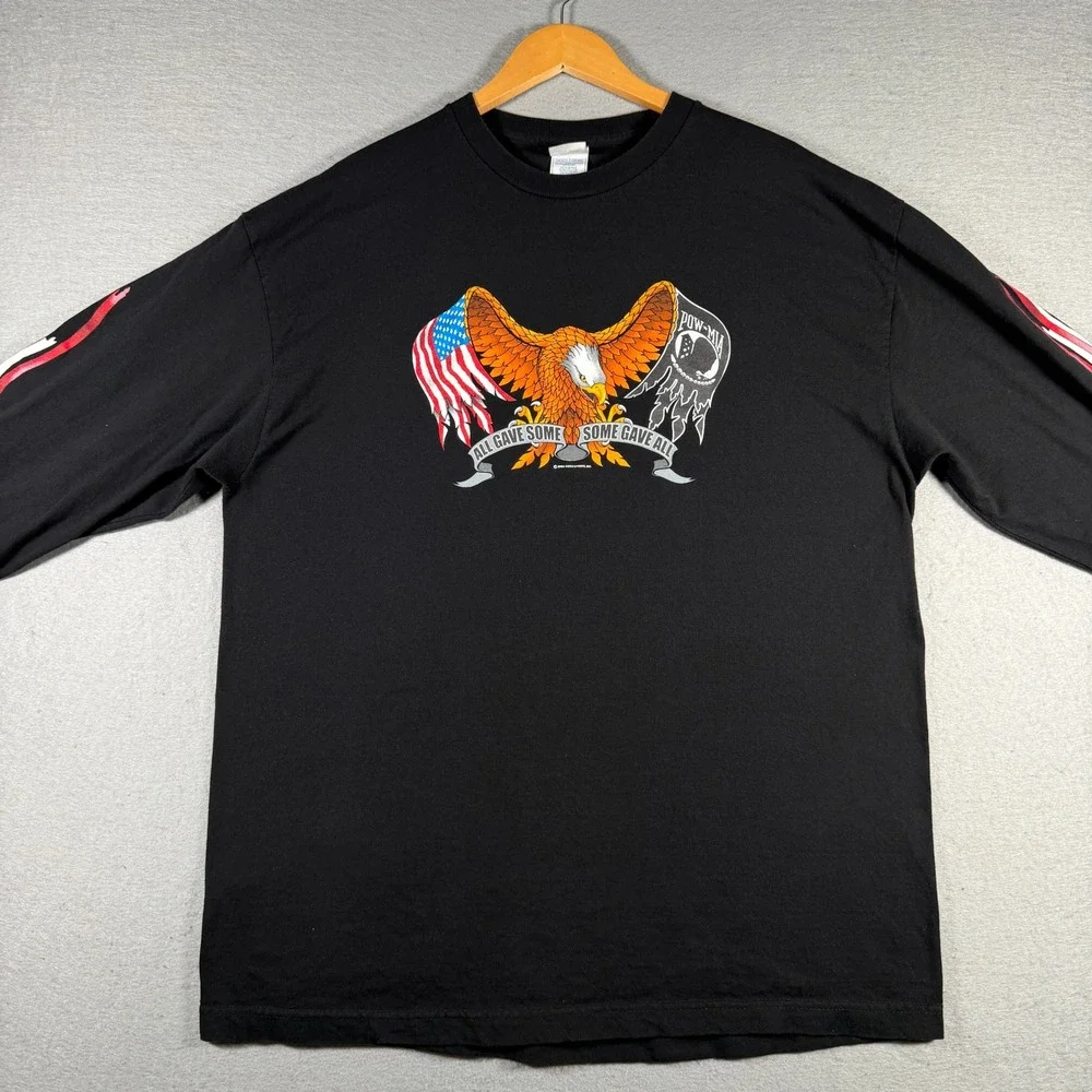 Vintage Alstyle All Gave Some Eagle Flag Long Sleeve Shirt XL 2004 Black AAA